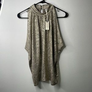 NWT Anthropologie high neck metallic top